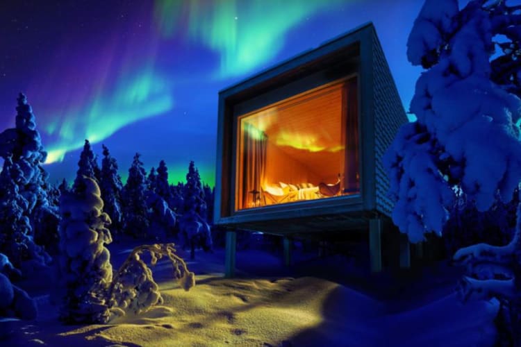 Snow at night